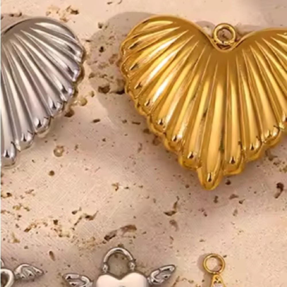 Pearl Flower Heart Series Pendants Stainless Steel Waterproof - Picture 8 of 12
